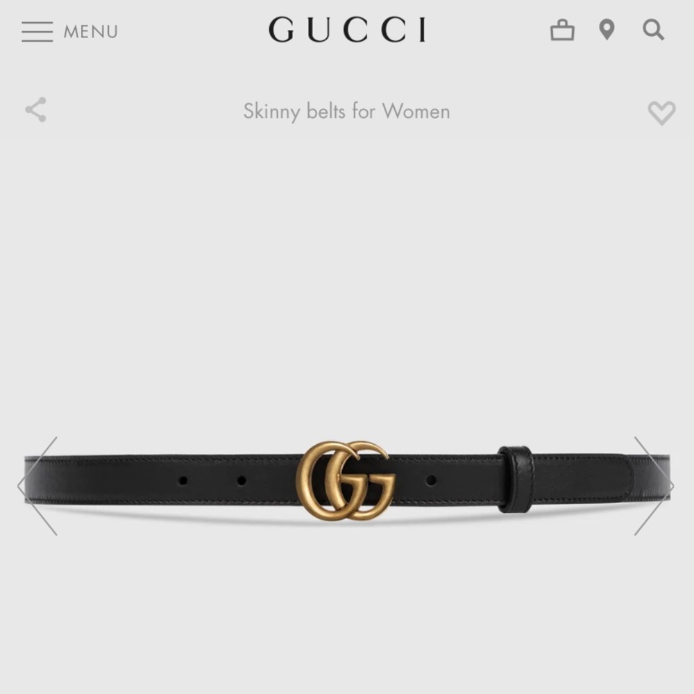 Gucci Leather Belt with Double G buckle size 85
